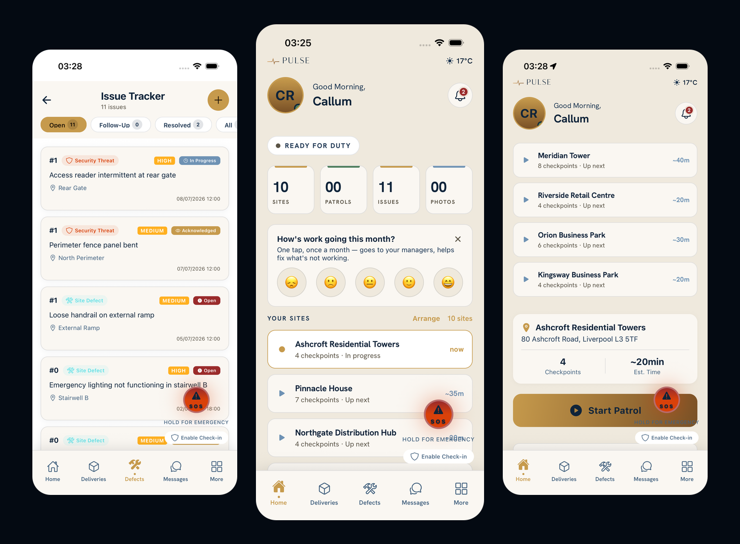 The Pulse officer app: live patrol and incident cards